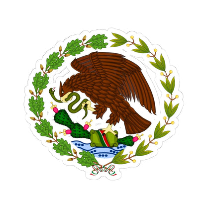 Escudo de México 1934 - 1968 (Mexico) (Coat of Arms) STICKER Vinyl Kiss-Cut Decal 4 Inch White - The Sticker Space