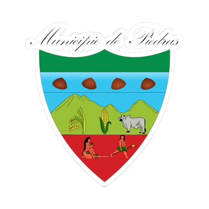 Escudo de Piedras - Tolima (Colombia) (Coat of Arms) STICKER Vinyl Kiss-Cut Decal 3 Inch White - The Sticker Space