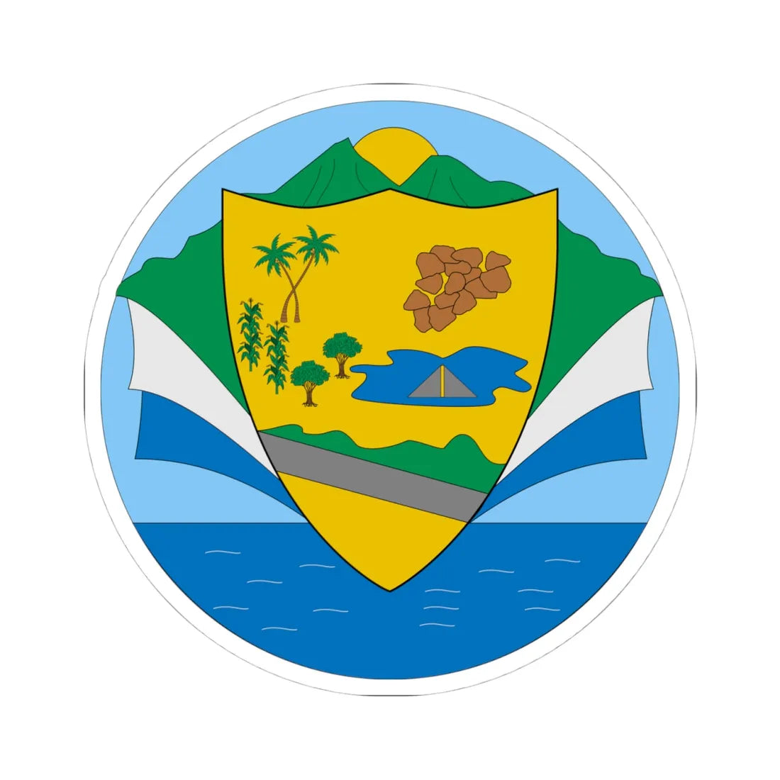 Escudo de Piojó Atlántico (Colombia) (Coat of Arms) STICKER Vinyl Kiss-Cut Decal 4 Inch White - The Sticker Space