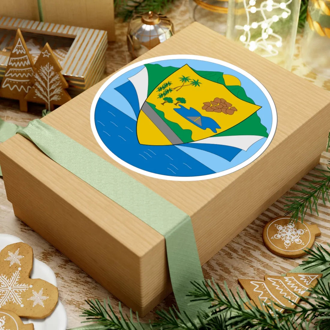 Escudo de Piojó Atlántico (Colombia) (Coat of Arms) STICKER Vinyl Kiss-Cut Decal - The Sticker Space