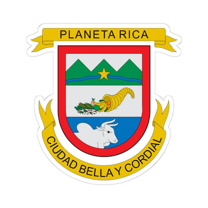 Escudo de Planeta Rica (Colombia) (Coat of Arms) STICKER Vinyl Kiss-Cut Decal 6 Inch White - The Sticker Space