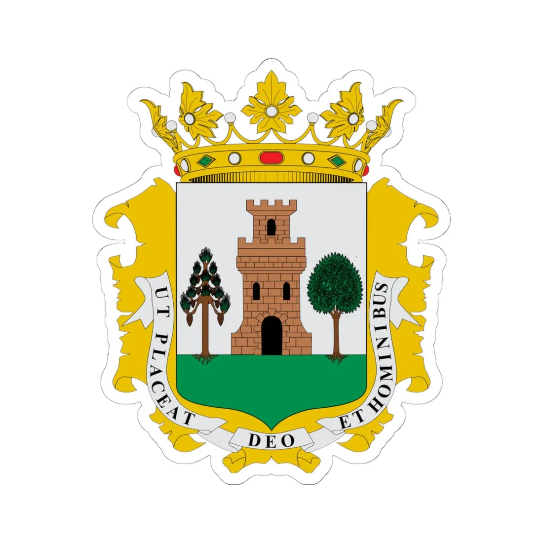 Escudo de Plasencia (Spain) (Coat of Arms) STICKER Vinyl Kiss-Cut Decal 6 Inch White - The Sticker Space