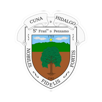 Escudo de Pénjamo Guanajuato México (Mexico) (Coat of Arms) STICKER Vinyl Kiss-Cut Decal 2 Inch White - The Sticker Space