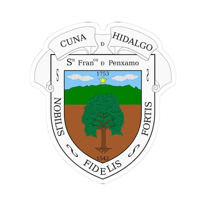 Escudo de Pénjamo Guanajuato México (Mexico) (Coat of Arms) STICKER Vinyl Kiss-Cut Decal 3 Inch White - The Sticker Space