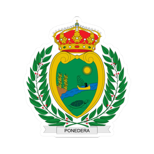 Escudo de Ponedera (Colombia) (Coat of Arms) STICKER Vinyl Kiss-Cut Decal 2 Inch White - The Sticker Space