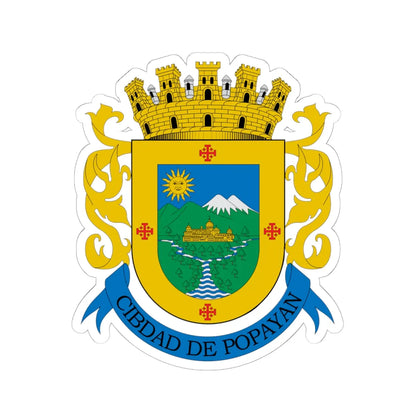 Escudo de Popayán (Colombia) (Coat of Arms) STICKER Vinyl Kiss-Cut Decal 6 Inch White - The Sticker Space