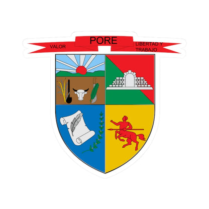 Escudo de Pore Casanare (Colombia) (Coat of Arms) STICKER Vinyl Kiss-Cut Decal 2 Inch White - The Sticker Space