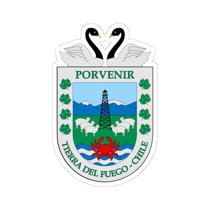 Escudo de Porvenir (Chile) (Coat of Arms) STICKER Vinyl Kiss-Cut Decal 6 Inch White - The Sticker Space