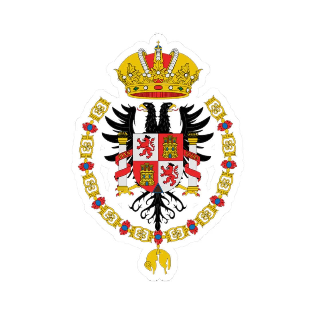 ESCUDO DE POTOSI 1565 (Equatorial Guinea) (Coat of Arms) STICKER Vinyl Kiss-Cut Decal 2 Inch White - The Sticker Space