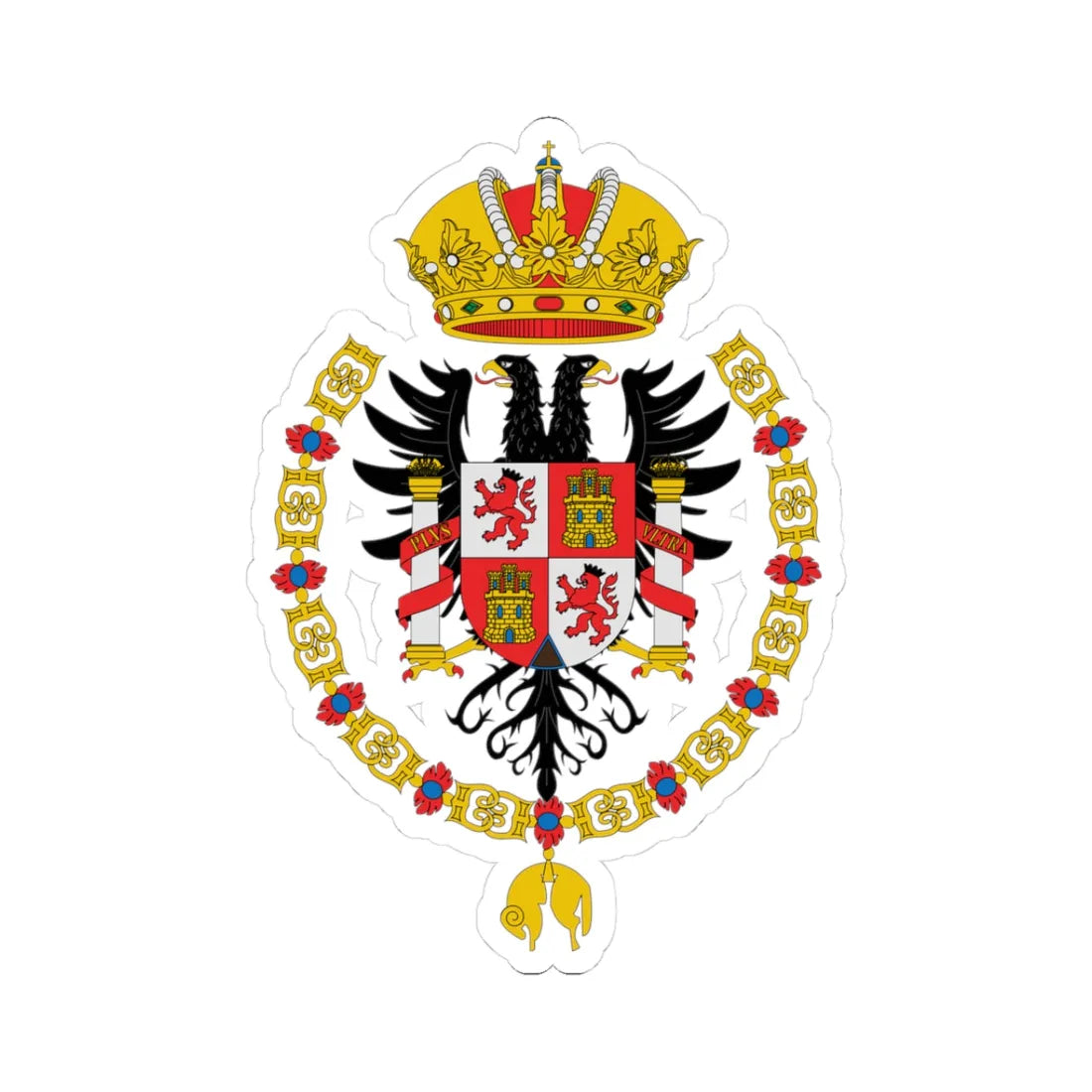 ESCUDO DE POTOSI 1565 (Equatorial Guinea) (Coat of Arms) STICKER Vinyl Kiss-Cut Decal 3 Inch White - The Sticker Space