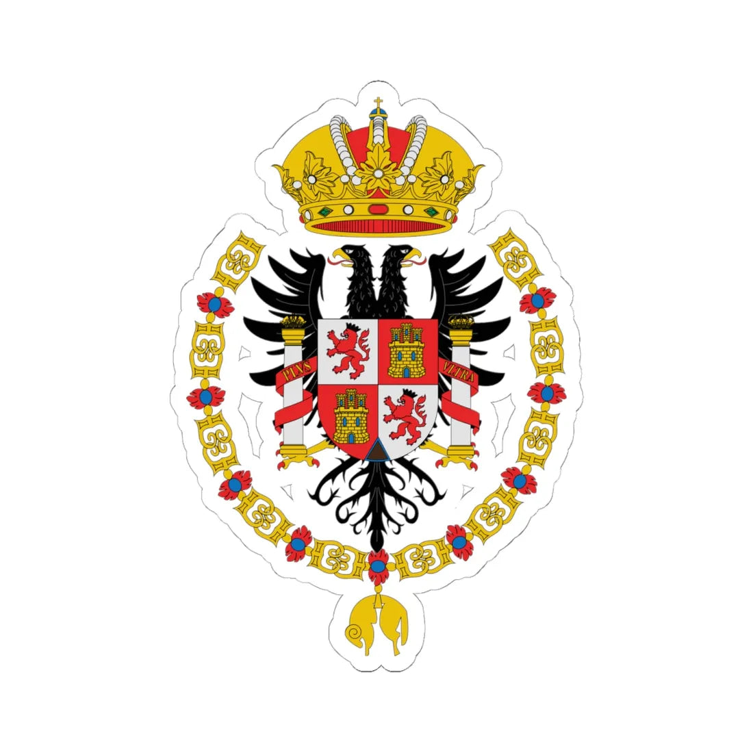 ESCUDO DE POTOSI 1565 (Equatorial Guinea) (Coat of Arms) STICKER Vinyl Kiss-Cut Decal 6 Inch White - The Sticker Space