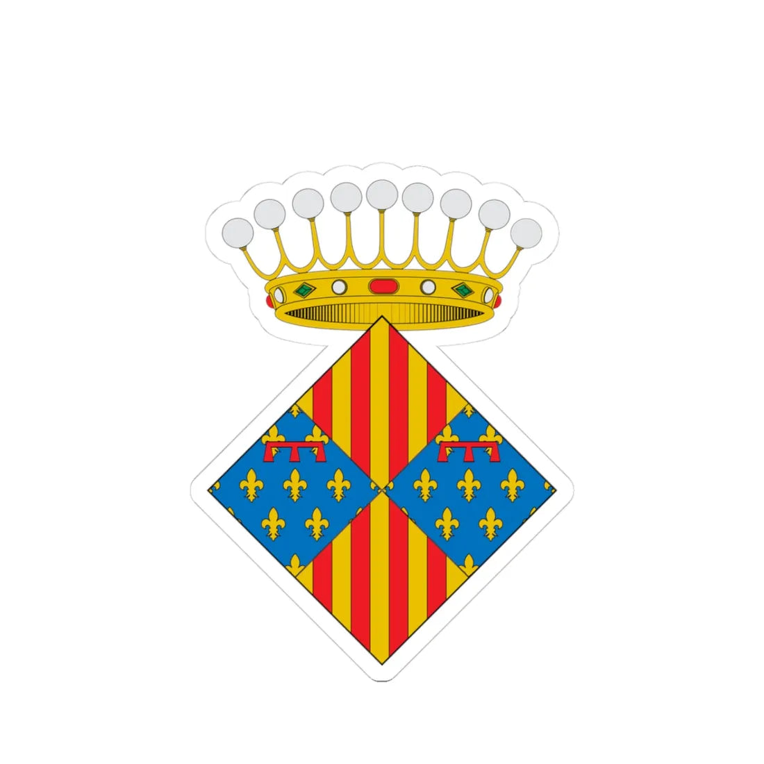 Escudo de Prades (Spain) (Coat of Arms) STICKER Vinyl Kiss-Cut Decal 3 Inch White - The Sticker Space