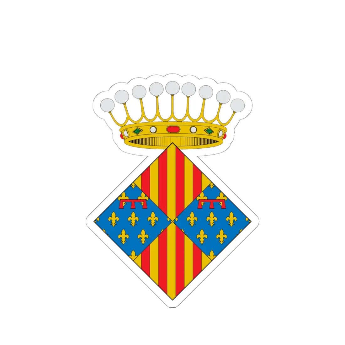 Escudo de Prades (Spain) (Coat of Arms) STICKER Vinyl Kiss-Cut Decal 6 Inch White - The Sticker Space