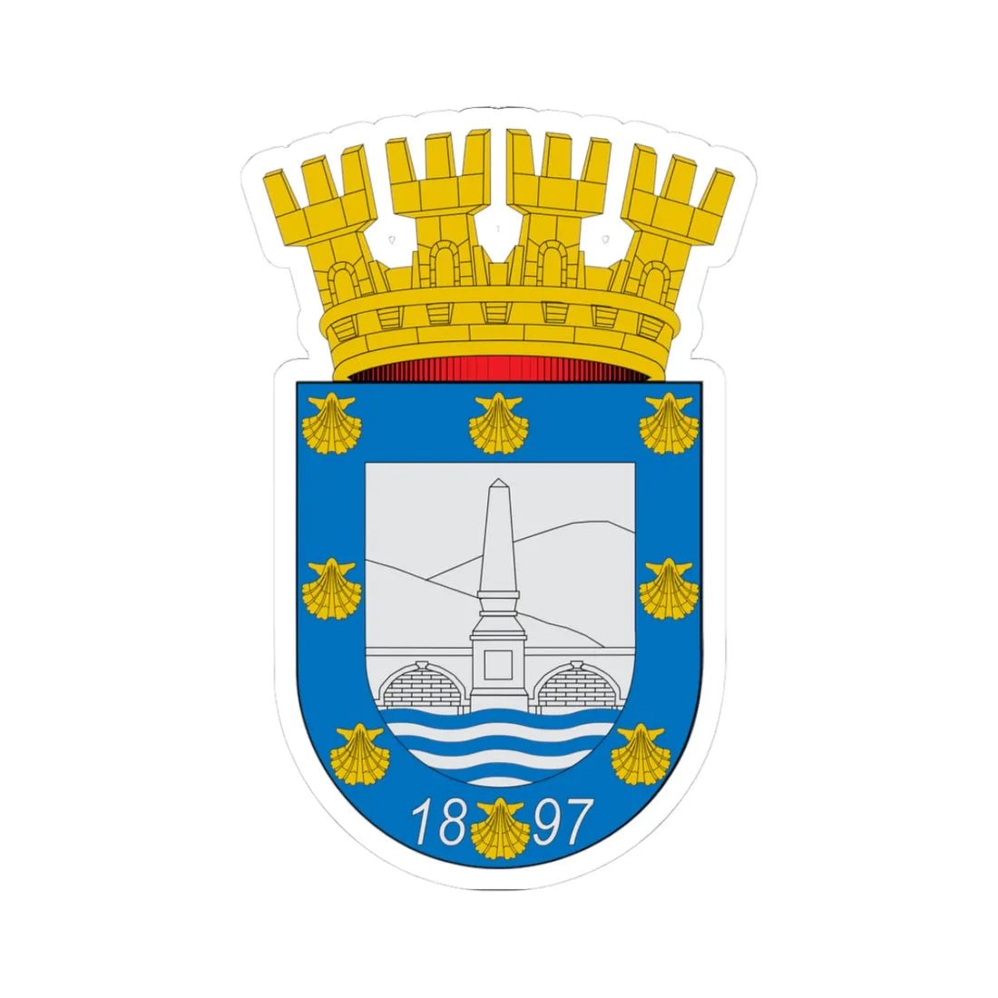 Escudo de Providencia Chile (Chile) (Coat of Arms) STICKER Vinyl Kiss-Cut Decal 3 Inch White - The Sticker Space