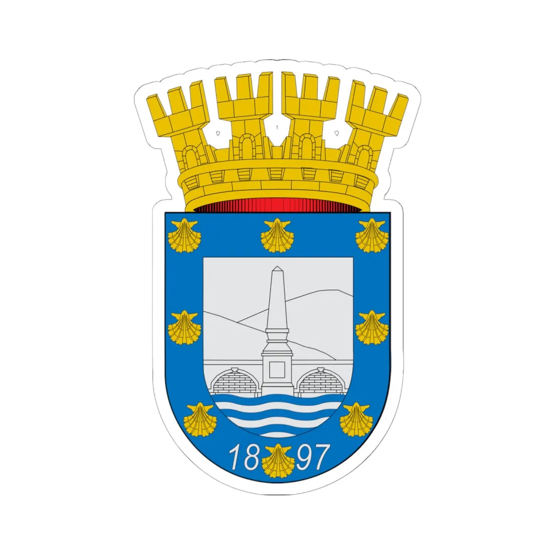 Escudo de Providencia Chile (Chile) (Coat of Arms) STICKER Vinyl Kiss-Cut Decal 6 Inch White - The Sticker Space