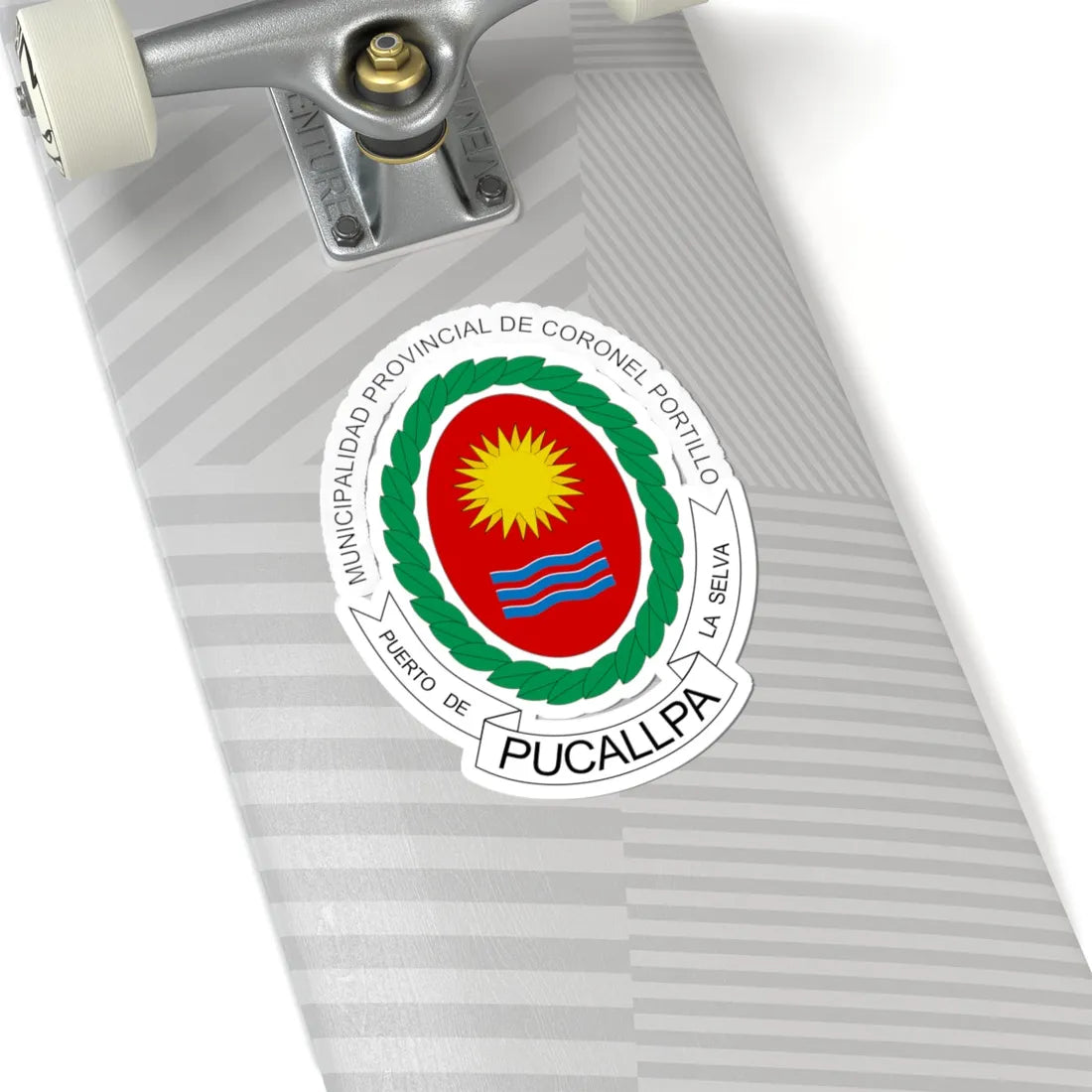 Escudo de Pucallpa (Peru) (Coat of Arms) STICKER Vinyl Kiss-Cut Decal - The Sticker Space