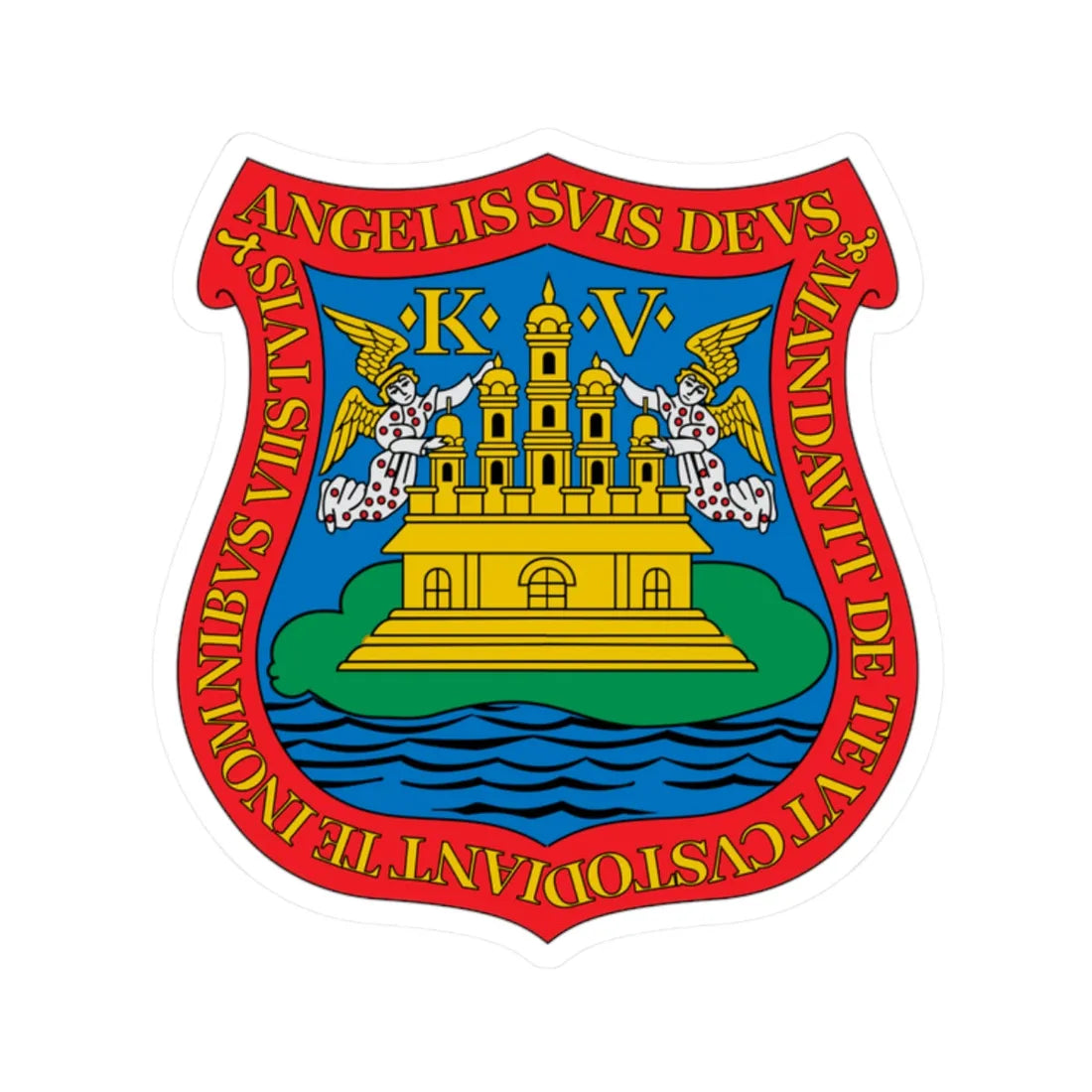 Escudo de Puebla TVH (Mexico) (Coat of Arms) STICKER Vinyl Kiss-Cut Decal 2 Inch White - The Sticker Space