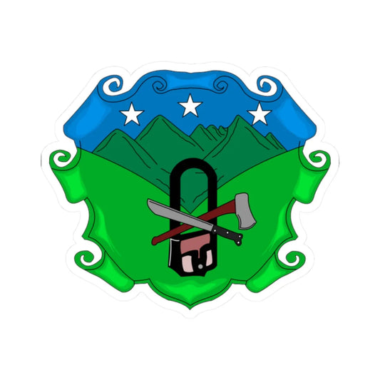 Escudo de Pueblo Rico - Risaralda (Colombia) (Coat of Arms) STICKER Vinyl Kiss-Cut Decal 2 Inch White - The Sticker Space