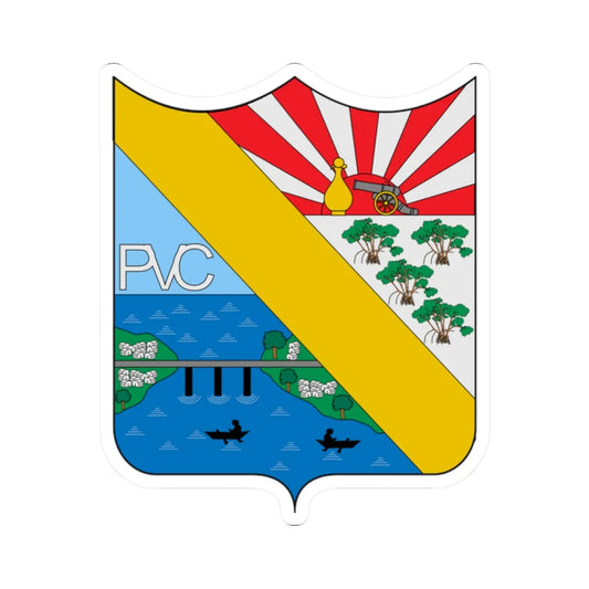 Escudo de Pueblo Viejo Magdalena (Colombia) (Coat of Arms) STICKER Vinyl Kiss-Cut Decal 2 Inch White - The Sticker Space