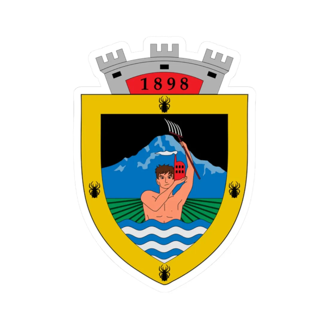 Escudo de Puente Alto (Chile) (Coat of Arms) STICKER Vinyl Kiss-Cut Decal 2 Inch White - The Sticker Space