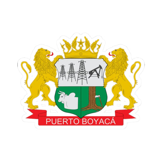 Escudo de Puerto Boyacá (Colombia) (Coat of Arms) STICKER Vinyl Kiss-Cut Decal 2 Inch White - The Sticker Space