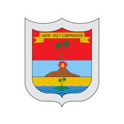 Escudo de Puerto Escondido Córdoba (Colombia) (Coat of Arms) STICKER Vinyl Kiss-Cut Decal 2 Inch White - The Sticker Space