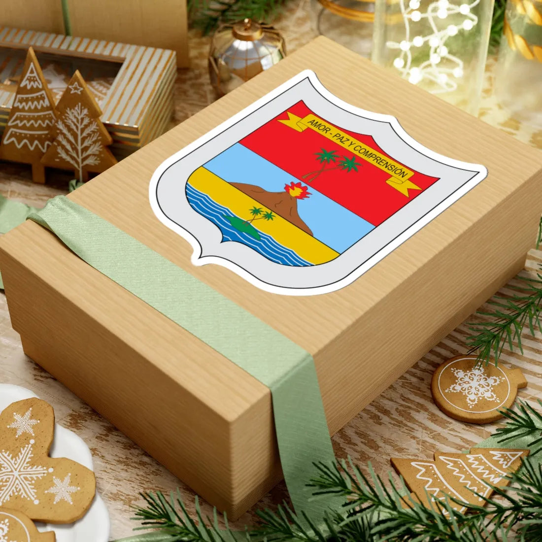 Escudo de Puerto Escondido Córdoba (Colombia) (Coat of Arms) STICKER Vinyl Kiss-Cut Decal - The Sticker Space