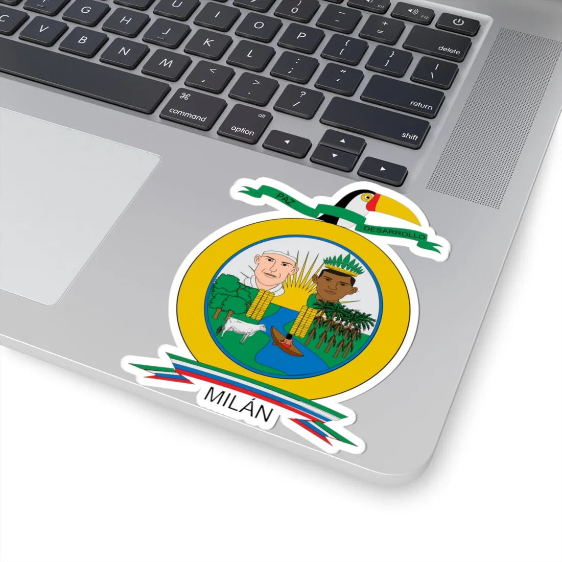 Escudo de Puerto Milán Caquetá (Colombia) (Coat of Arms) STICKER Vinyl Kiss-Cut Decal - The Sticker Space