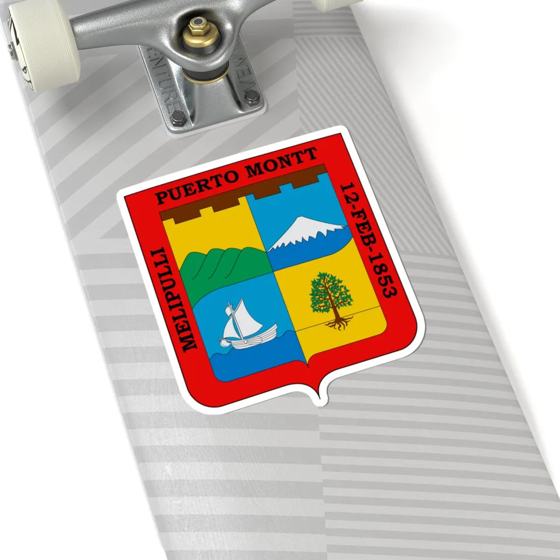 Escudo de Puerto Montt (Chile) (Coat of Arms) STICKER Vinyl Kiss-Cut Decal - The Sticker Space