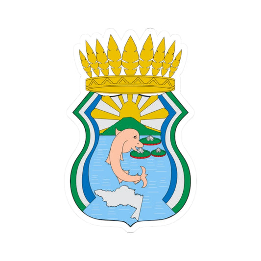 Escudo de Puerto Nariño (Colombia) (Coat of Arms) STICKER Vinyl Kiss-Cut Decal 2 Inch White - The Sticker Space
