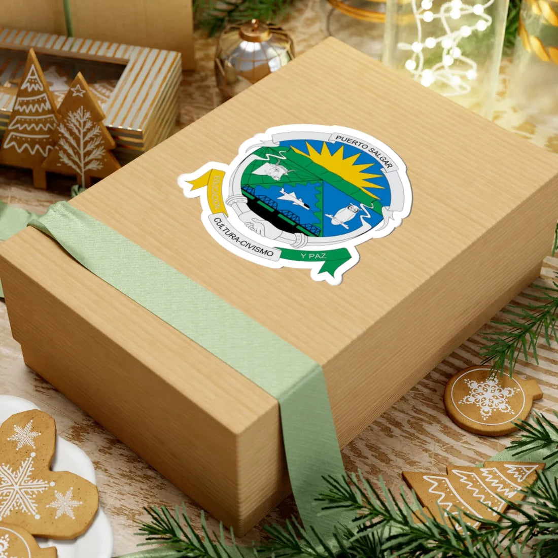 Escudo de Puerto Salgar (Colombia) (Coat of Arms) STICKER Vinyl Kiss-Cut Decal - The Sticker Space