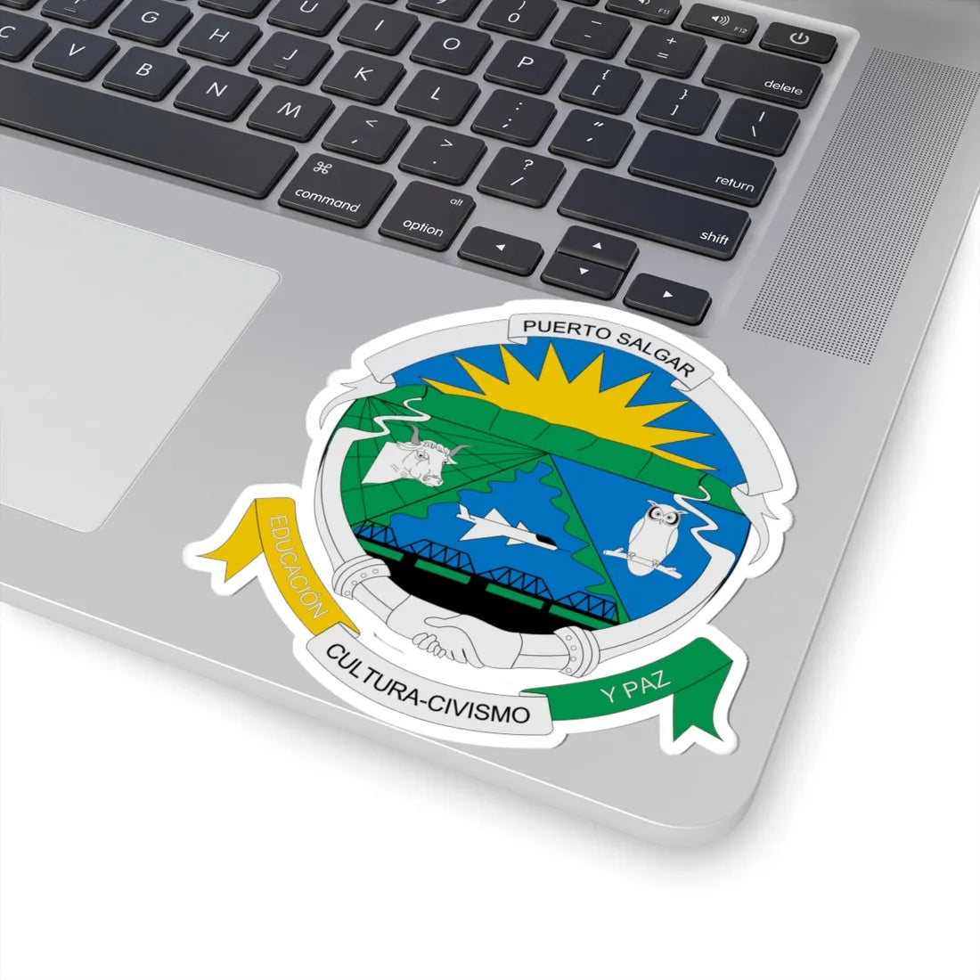 Escudo de Puerto Salgar (Colombia) (Coat of Arms) STICKER Vinyl Kiss-Cut Decal - The Sticker Space