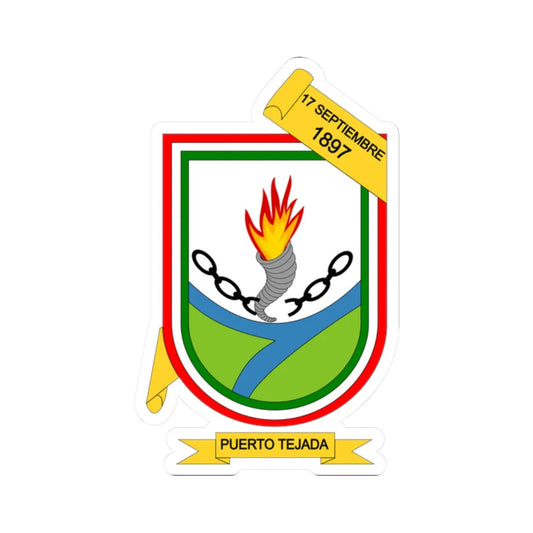 Escudo de Puerto Tejada - Cauca (Colombia) (Coat of Arms) STICKER Vinyl Kiss-Cut Decal 2 Inch White - The Sticker Space