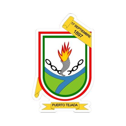Escudo de Puerto Tejada - Cauca (Colombia) (Coat of Arms) STICKER Vinyl Kiss-Cut Decal 3 Inch White - The Sticker Space