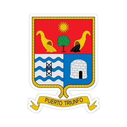 Escudo de Puerto Triunfo (Colombia) (Coat of Arms) STICKER Vinyl Kiss-Cut Decal 6 Inch White - The Sticker Space