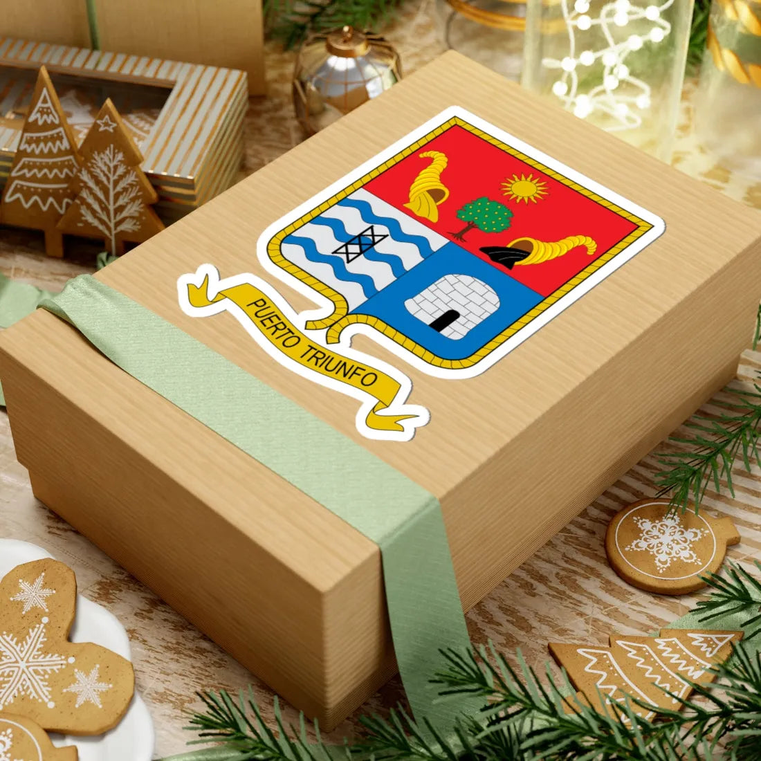 Escudo de Puerto Triunfo (Colombia) (Coat of Arms) STICKER Vinyl Kiss-Cut Decal - The Sticker Space