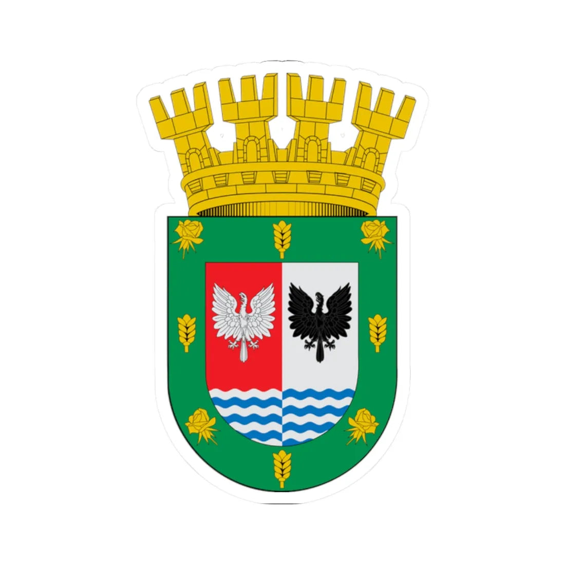 Escudo de Puerto Varas (Chile) (Coat of Arms) STICKER Vinyl Kiss-Cut Decal 2 Inch White - The Sticker Space