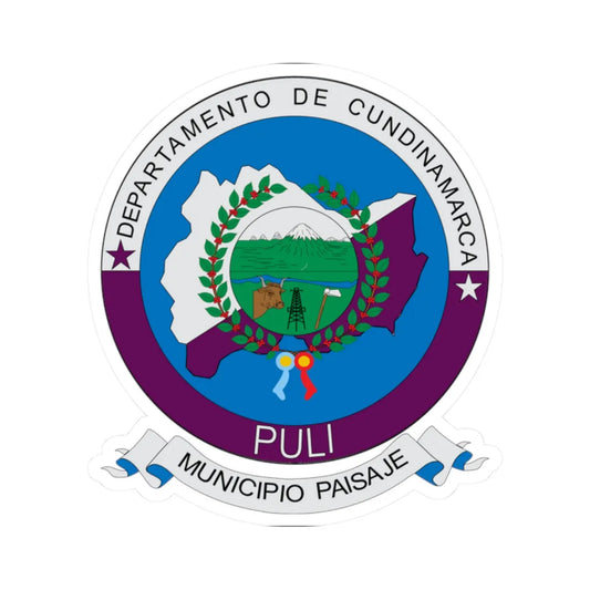Escudo de Pulí (Colombia) (Coat of Arms) STICKER Vinyl Kiss-Cut Decal 2 Inch White - The Sticker Space