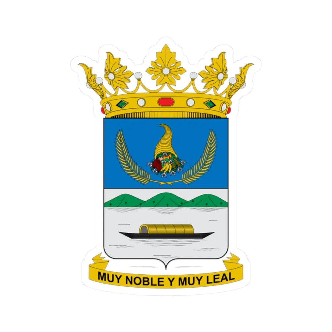 Escudo de Purificacion (Colombia) (Coat of Arms) STICKER Vinyl Kiss-Cut Decal 2 Inch White - The Sticker Space