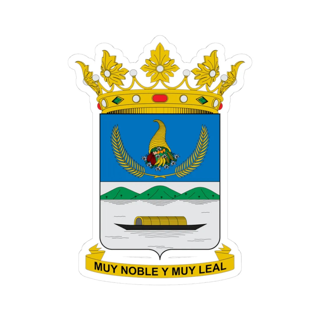 Escudo de Purificacion (Colombia) (Coat of Arms) STICKER Vinyl Kiss-Cut Decal 3 Inch White - The Sticker Space