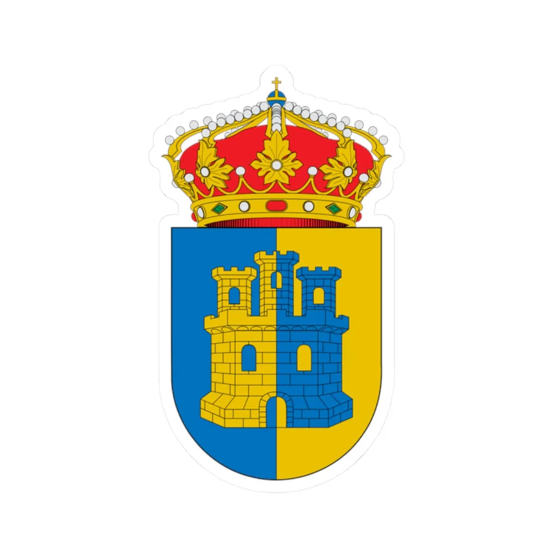 Escudo de Quel (Spain) (Coat of Arms) STICKER Vinyl Kiss-Cut Decal 2 Inch White - The Sticker Space
