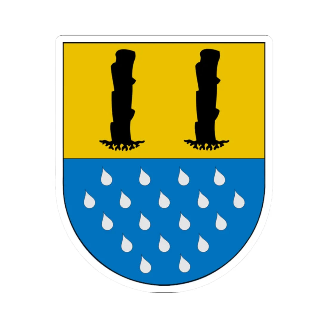 Escudo de Quilleco (Chile) (Coat of Arms) STICKER Vinyl Kiss-Cut Decal 2 Inch White - The Sticker Space