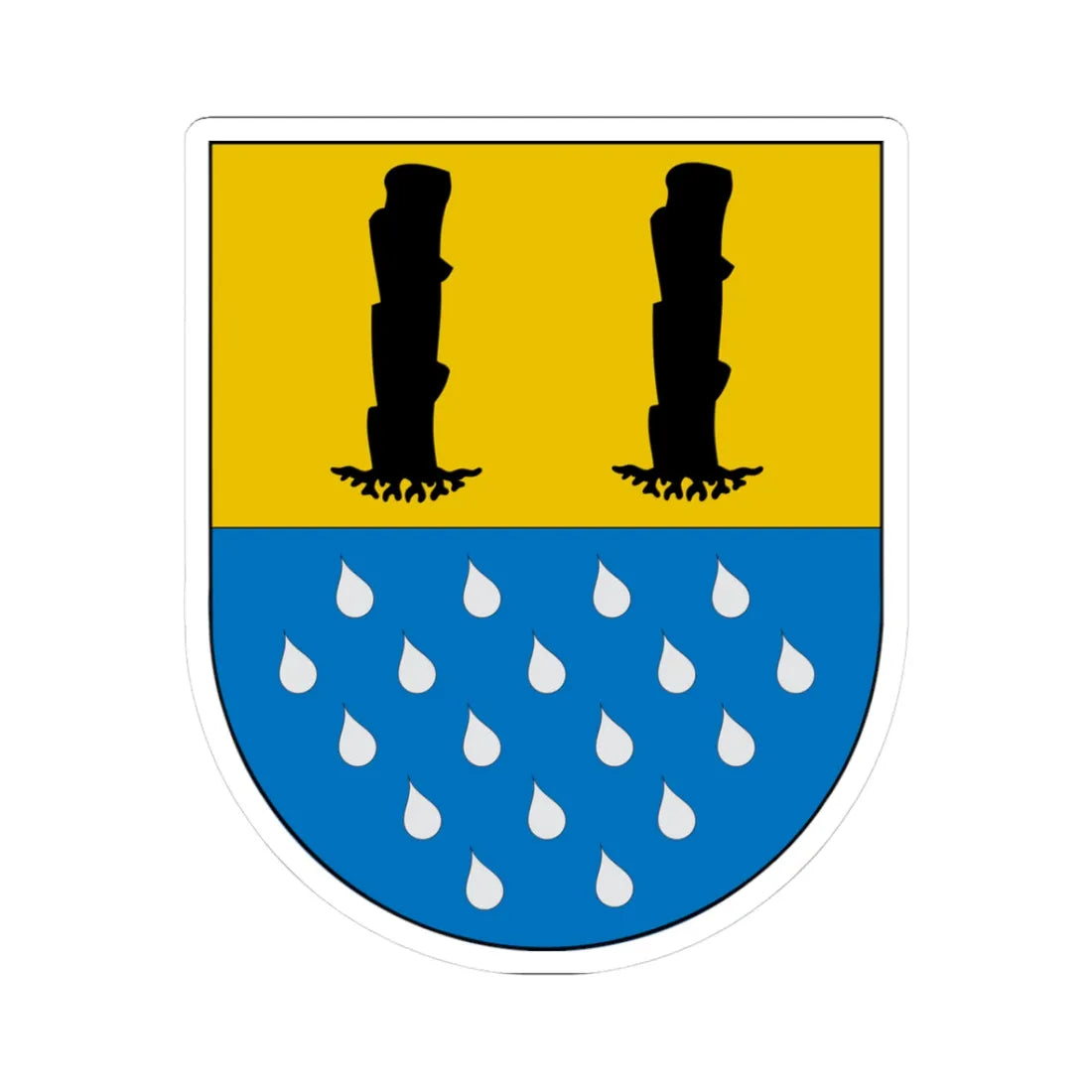 Escudo de Quilleco (Chile) (Coat of Arms) STICKER Vinyl Kiss-Cut Decal 3 Inch White - The Sticker Space