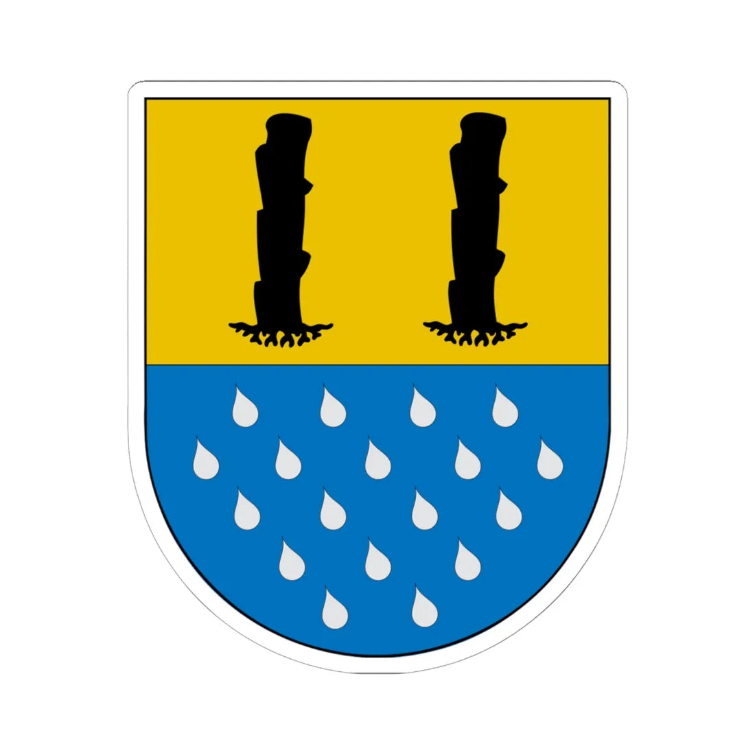 Escudo de Quilleco (Chile) (Coat of Arms) STICKER Vinyl Kiss-Cut Decal 6 Inch White - The Sticker Space