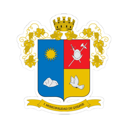Escudo de Quilpué (Chile) (Coat of Arms) STICKER Vinyl Kiss-Cut Decal 4 Inch White - The Sticker Space