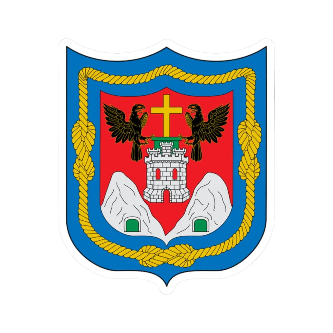 Escudo de Quito (Ecuador) (Coat of Arms) STICKER Vinyl Kiss-Cut Decal 2 Inch White - The Sticker Space