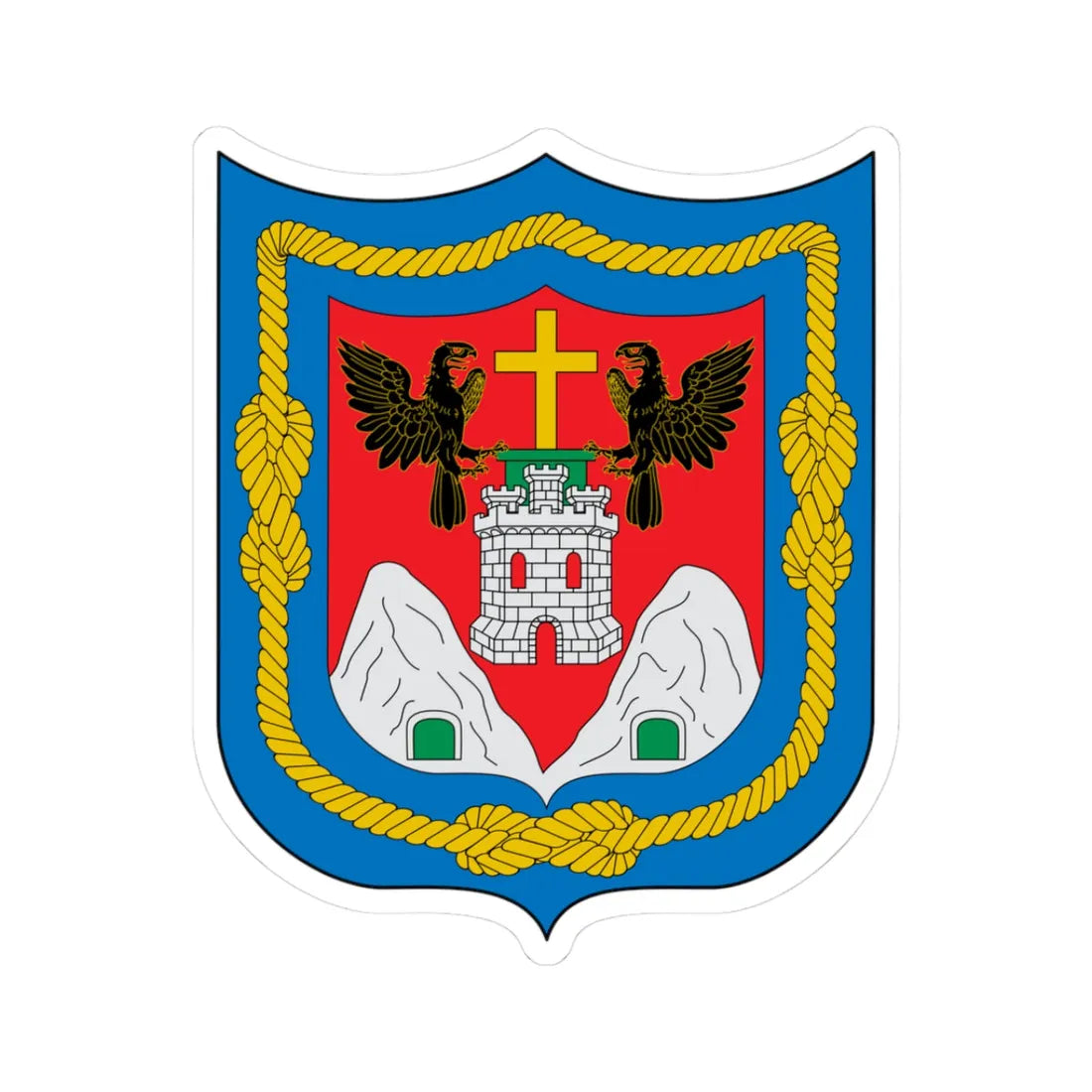 Escudo de Quito (Ecuador) (Coat of Arms) STICKER Vinyl Kiss-Cut Decal 3 Inch White - The Sticker Space