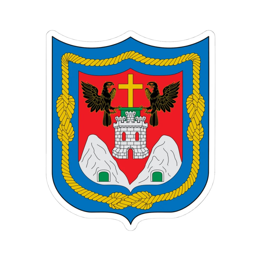 Escudo de Quito (Ecuador) (Coat of Arms) STICKER Vinyl Kiss-Cut Decal 4 Inch White - The Sticker Space