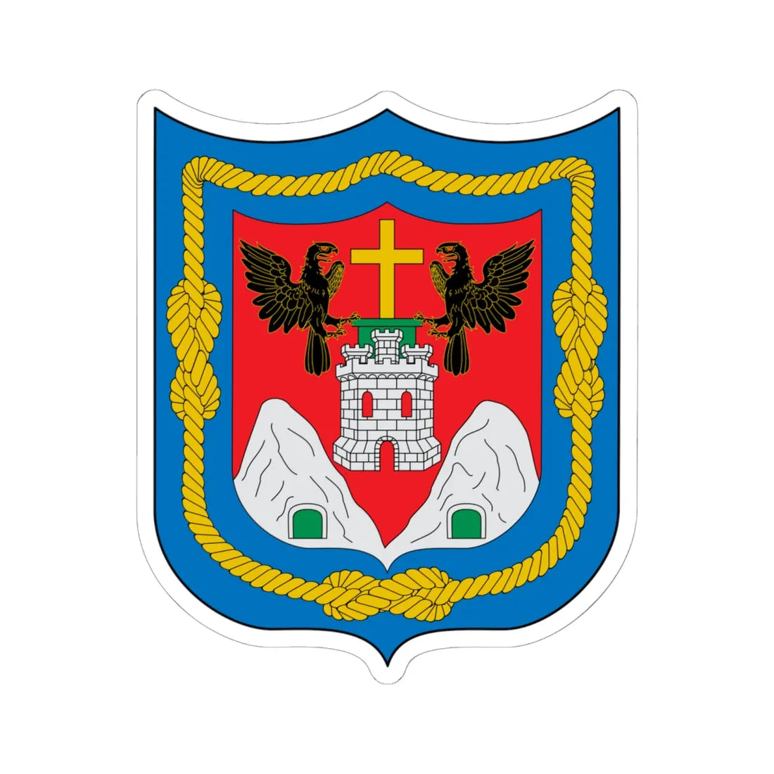 Escudo de Quito (Ecuador) (Coat of Arms) STICKER Vinyl Kiss-Cut Decal 6 Inch White - The Sticker Space