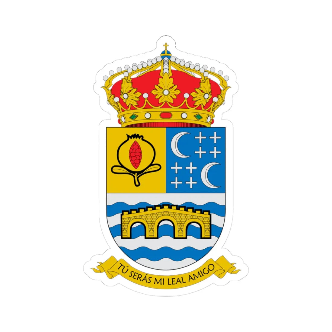 Escudo de Quéntar (Spain) (Coat of Arms) STICKER Vinyl Kiss-Cut Decal 3 Inch White - The Sticker Space